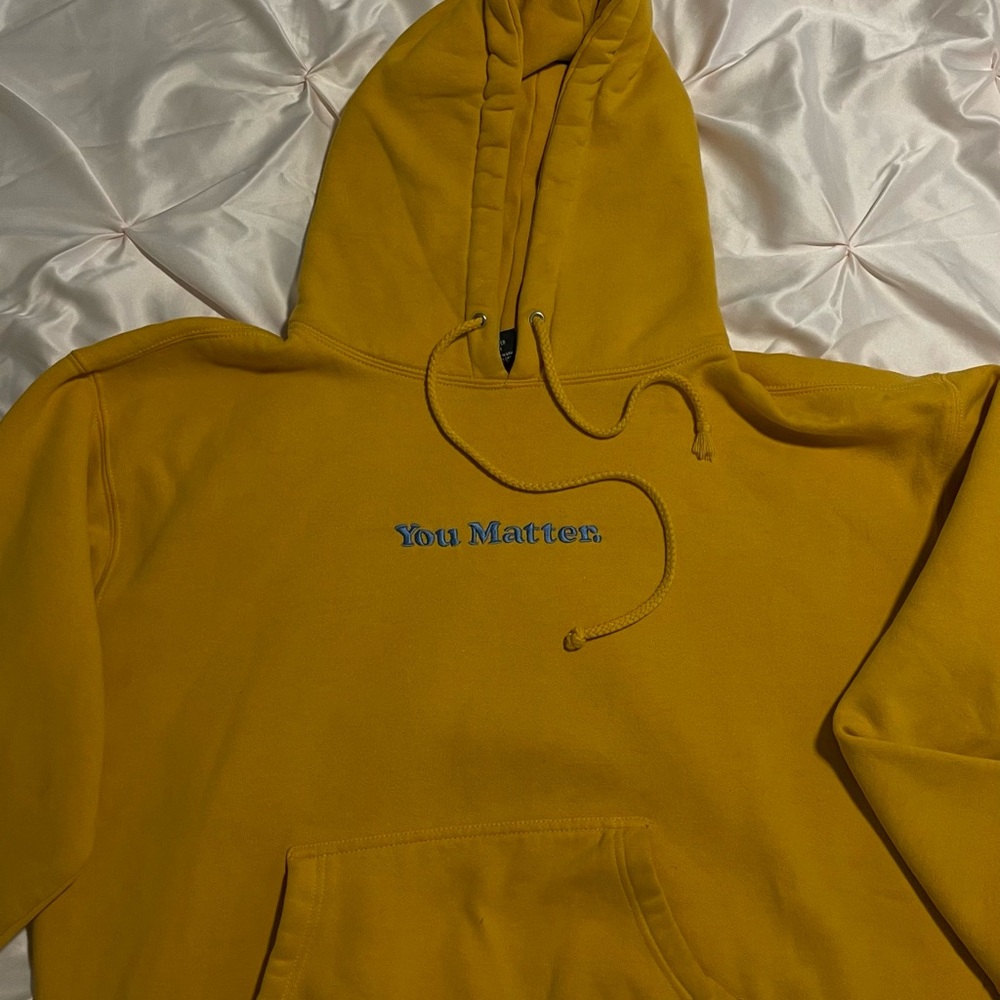Demetrius Harmon “You Matter” Yellow Hoodie with Embroidered Text